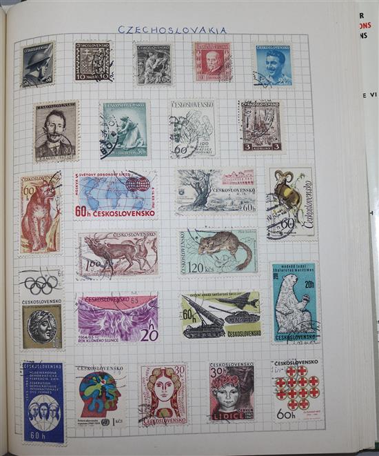 A collection of stamps, including GB with QV high values, India, GV, some British Empire, Commonwealth, etc (three albums)